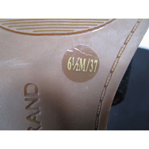 Lucky Brand Keight Black Suede Cut Out Side Peep Toe Sandal Booties Women 6.5 M - Picture 10 of 11